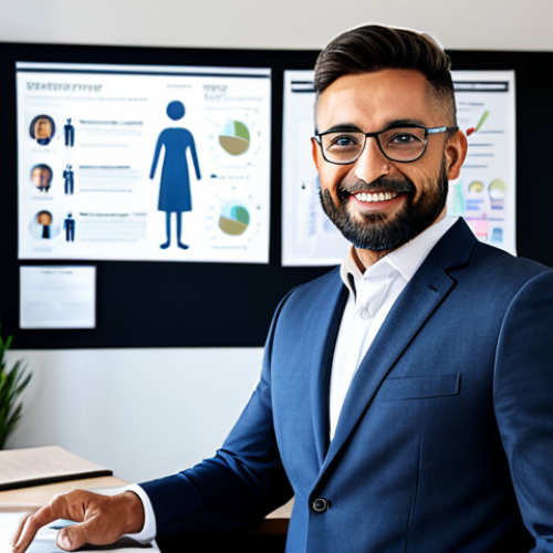 **

A successful entrepreneur, fully clothed in professional attire, presenting a business strategy during a webinar. Background is a modern home office with bookshelves and a motivational poster. Focus on conveying expertise and trustworthiness. Safe for work, appropriate content, professional, modest, family-friendly, perfect anatomy, correct proportions, natural pose, well-formed hands, proper finger count, natural body proportions, high quality.

**