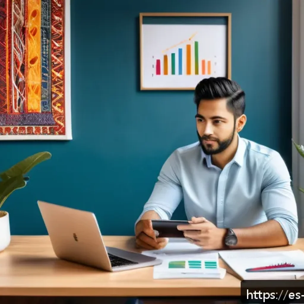 디지털 자산 수익화 - A modern digital workspace showcasing a content creator optimizing multiple platforms for income gro...