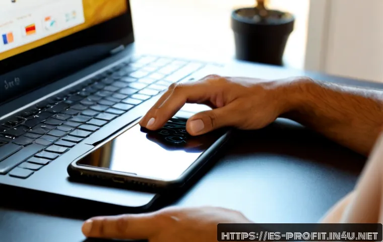 앱 내 결제 수익 창출 - Photorealistic close-up of a Spanish mobile app developer at a tidy home office desk, reviewing a sm...